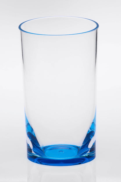 Set of Four Clear and Blue Acrylic Highball Glasses - Loft&Timber
