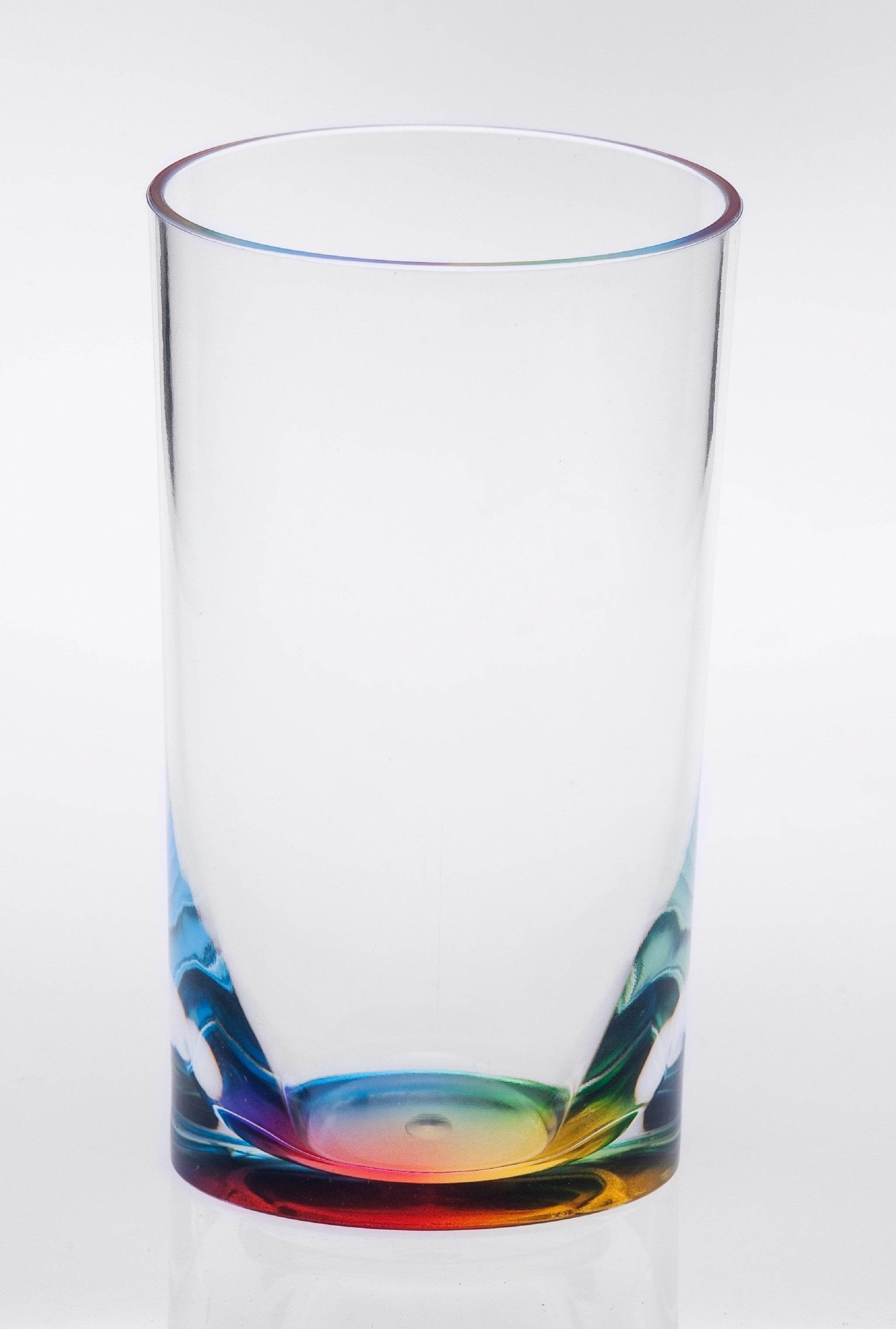Set of Four Clear and Rainbow Acrylic Highball Glasses - Loft&Timber