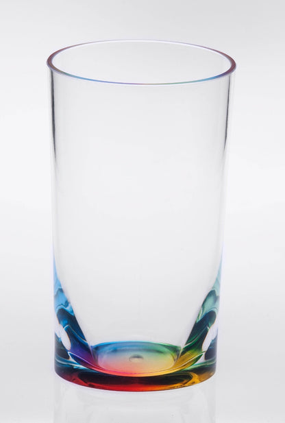 Set of Four Clear and Rainbow Acrylic Highball Glasses - Loft&Timber
