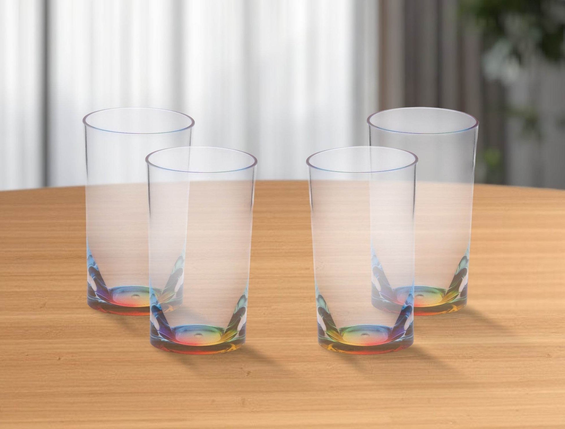 Set of Four Clear and Rainbow Acrylic Highball Glasses - Loft&Timber