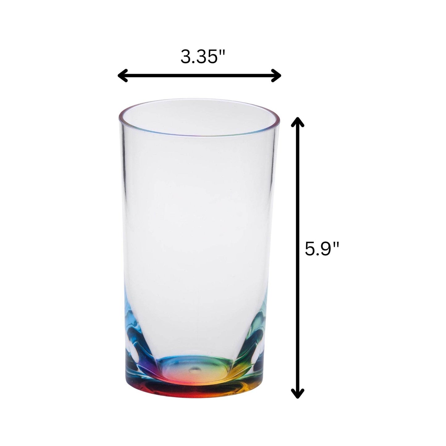 Set of Four Clear and Rainbow Acrylic Highball Glasses - Loft&Timber