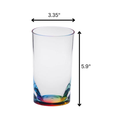 Set of Four Clear and Rainbow Acrylic Highball Glasses - Loft&Timber
