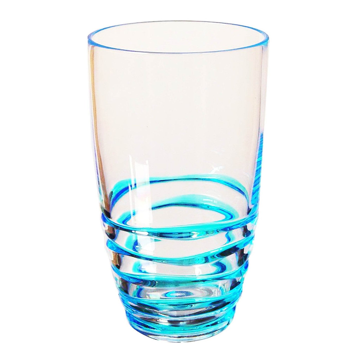 Set of Four Clear and Blue Swirl Acrylic Highball Glasses - Loft&Timber