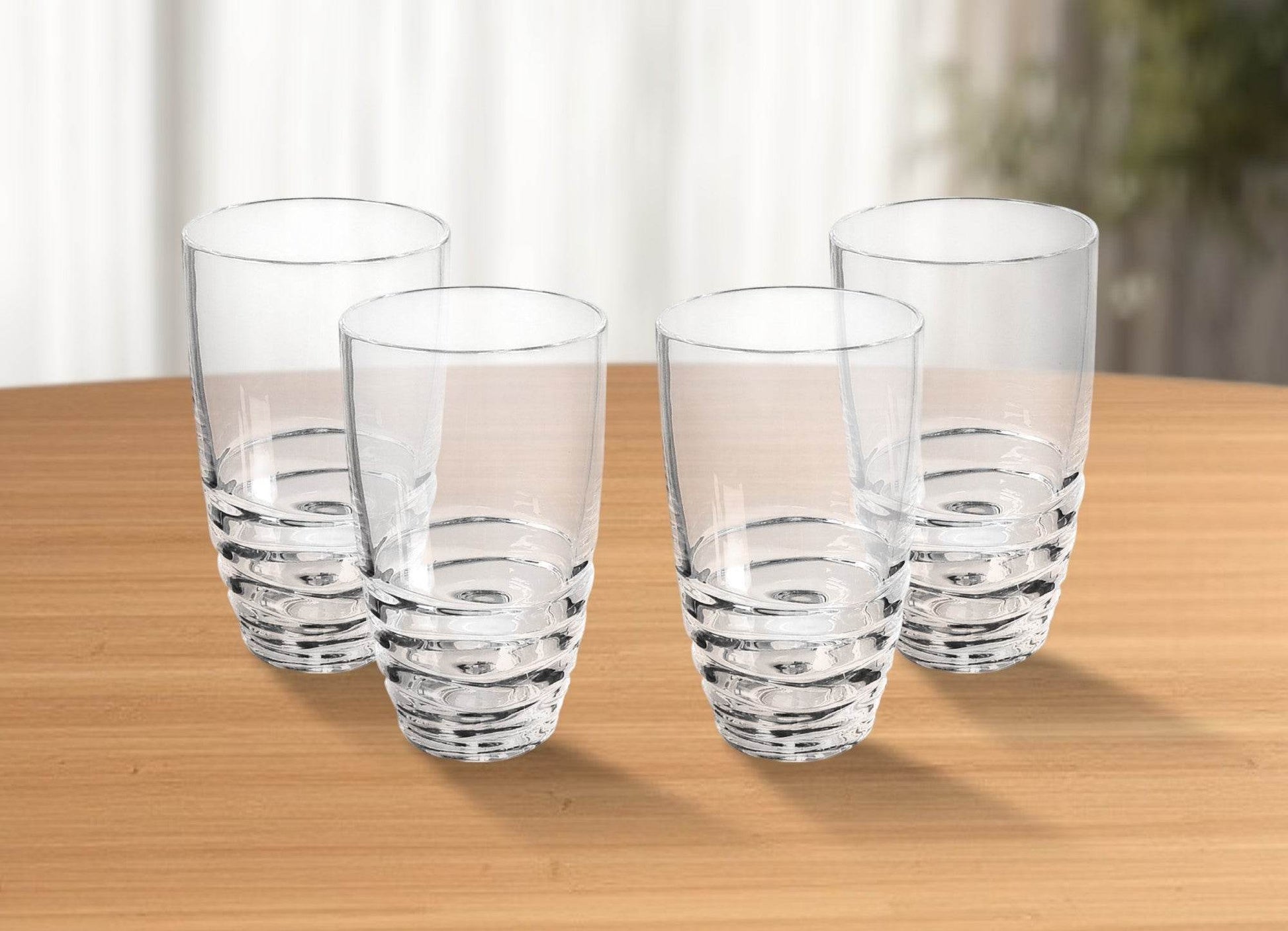 Set of Four Clear Swirl Acrylic Highball Glasses - Loft&Timber