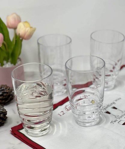 Set of Four Clear Swirl Acrylic Highball Glasses - Loft&Timber