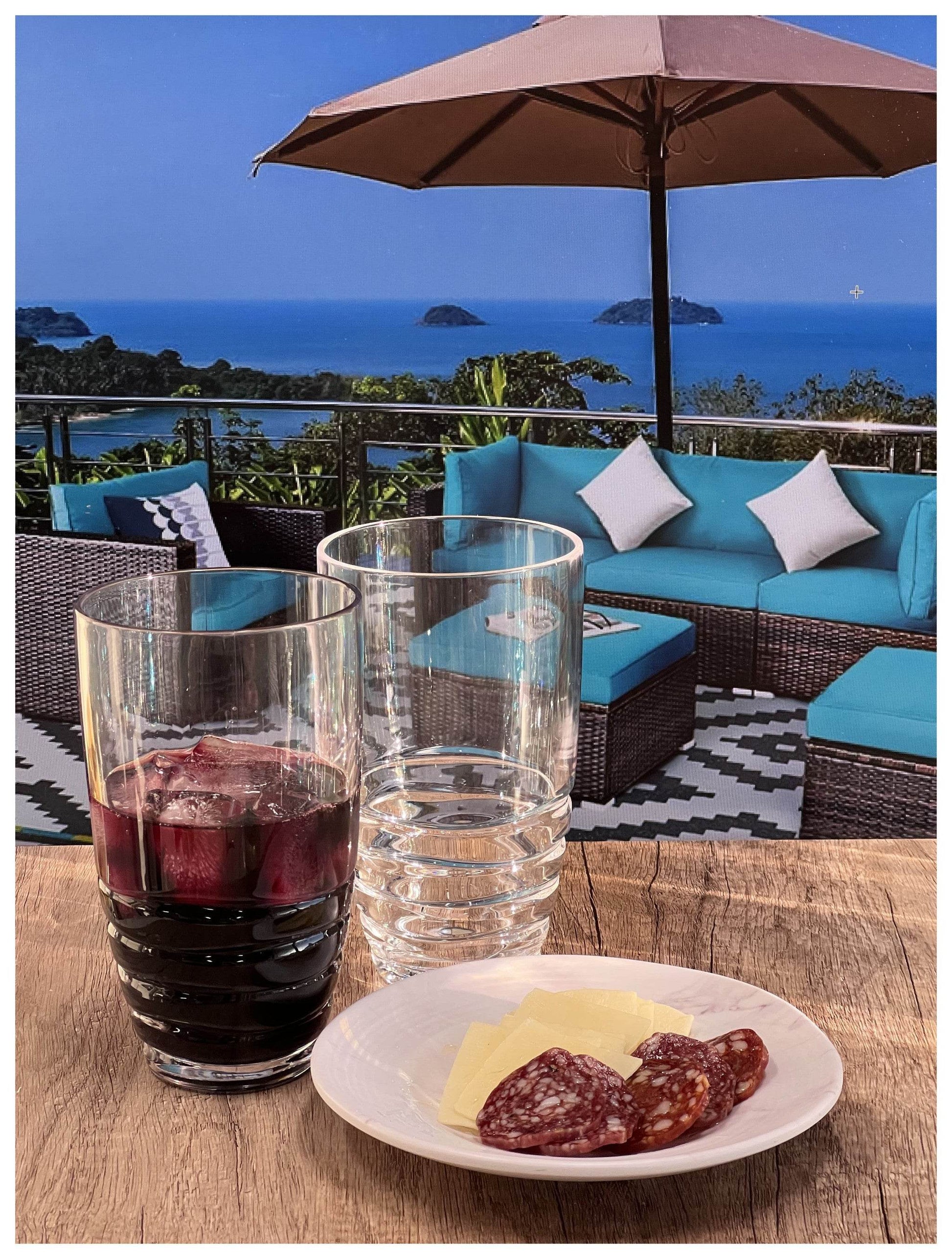 Set of Four Clear Swirl Acrylic Highball Glasses - Loft&Timber