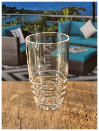 Set of Four Clear Swirl Acrylic Highball Glasses - Loft&Timber