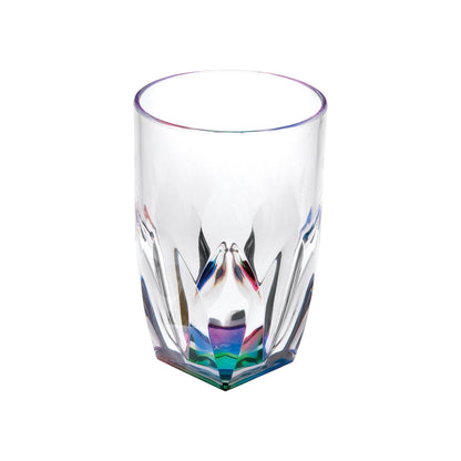 Set of Four Clear and Rainbow Geometric Acrylic Highball Glasses - Loft&Timber