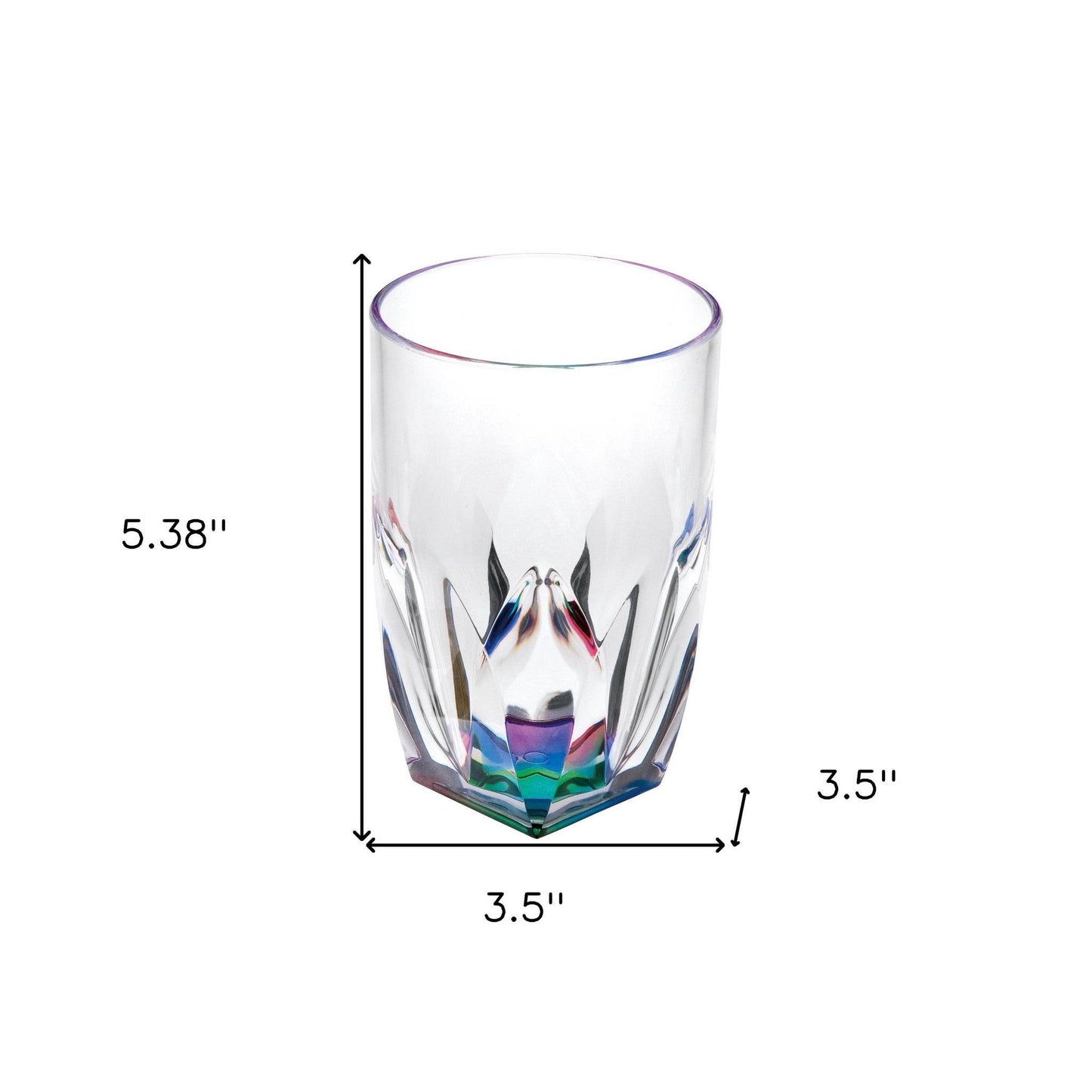 Set of Four Clear and Rainbow Geometric Acrylic Highball Glasses - Loft&Timber