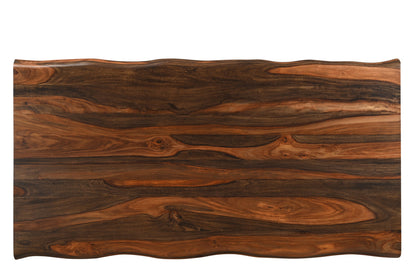 74" Dark Brown Solid Wood Dining Table - Loft&Timber