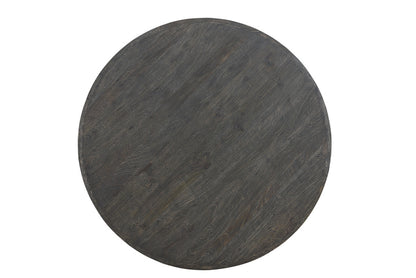 54" Black Rounded Solid Wood Pedestal Base Dining Table - Loft&Timber
