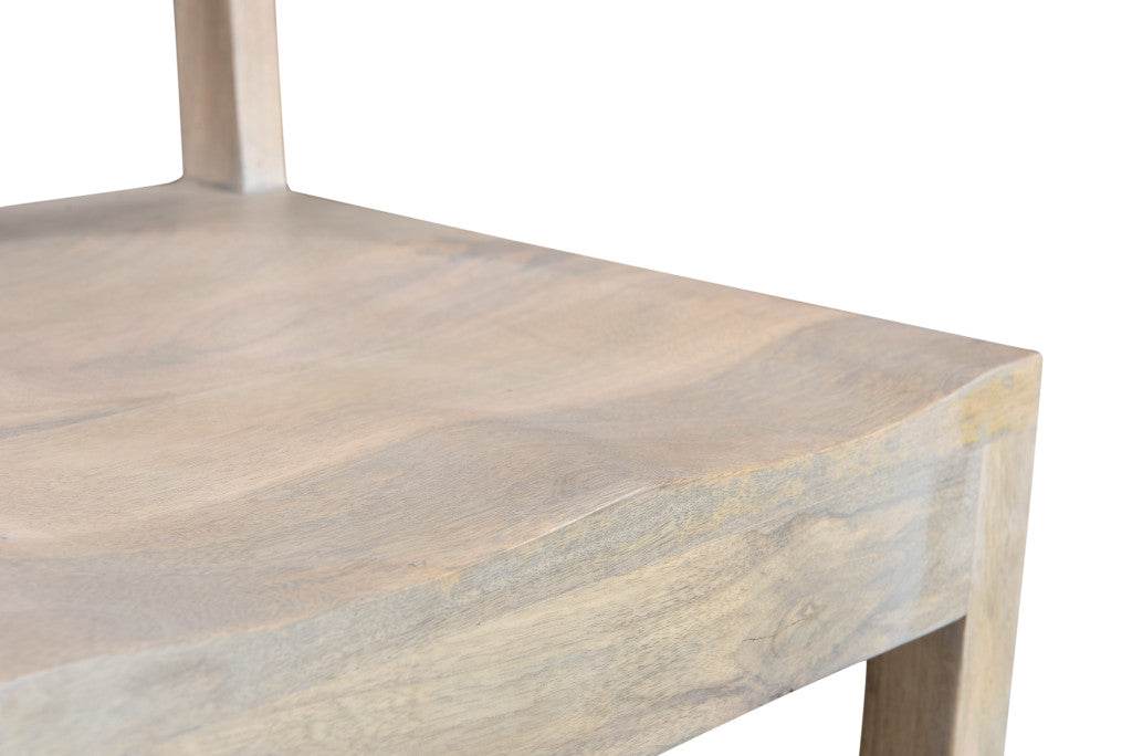 Set of Two White Wood Ladder Back Dining Side Chairs - Loft&Timber