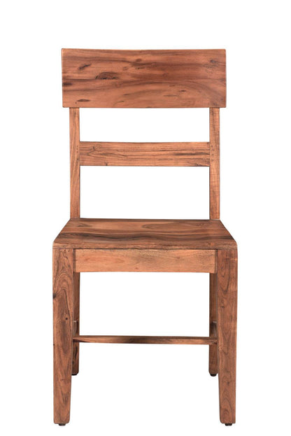 Set of Two Brown Wood Ladder Back Dining Side Chairs - Loft&Timber