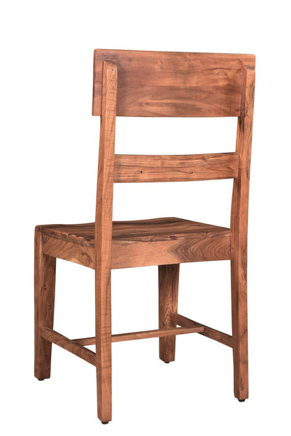 Set of Two Brown Wood Ladder Back Dining Side Chairs - Loft&Timber