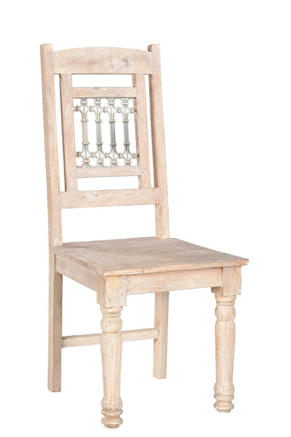 Set of Two White Wood Slat Back Dining Side Chairs - Loft&Timber
