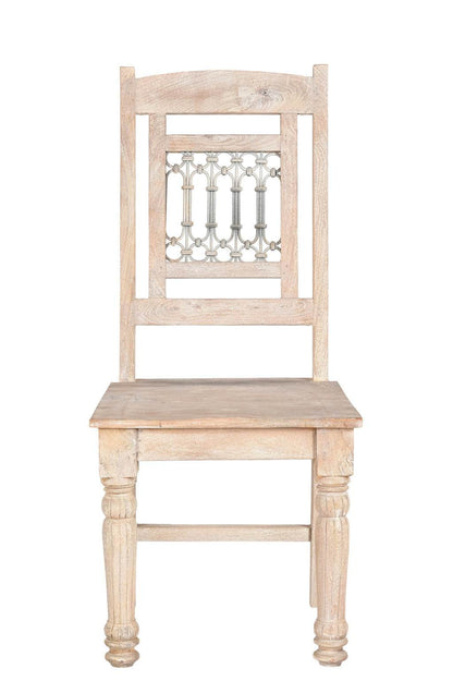 Set of Two White Wood Slat Back Dining Side Chairs - Loft&Timber