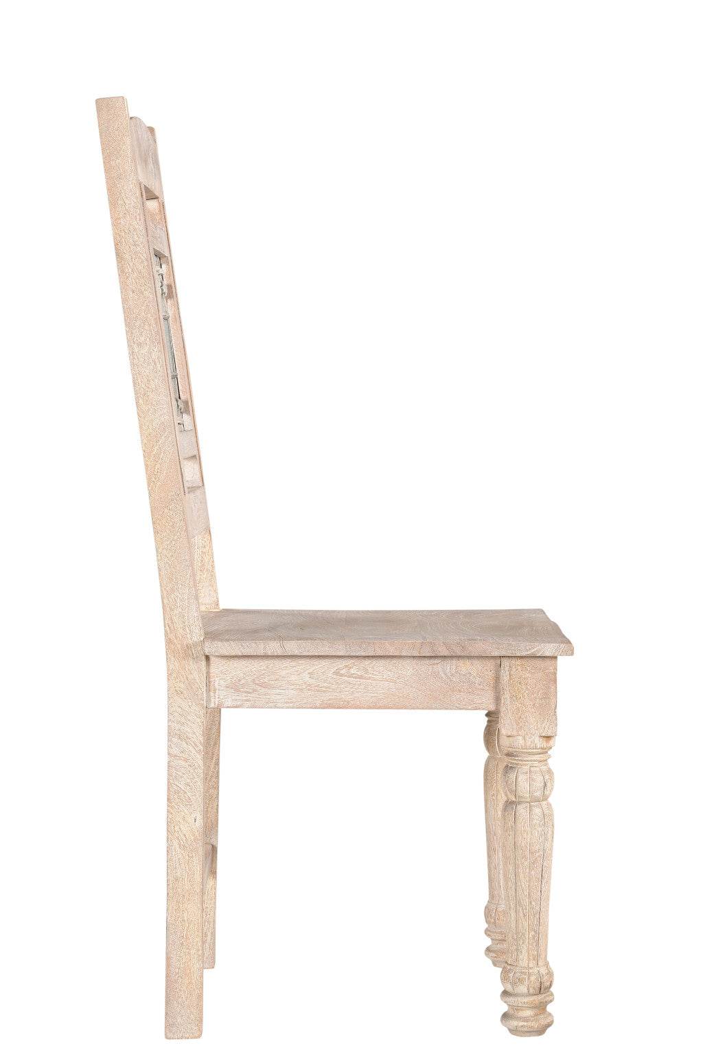 Set of Two White Wood Slat Back Dining Side Chairs - Loft&Timber