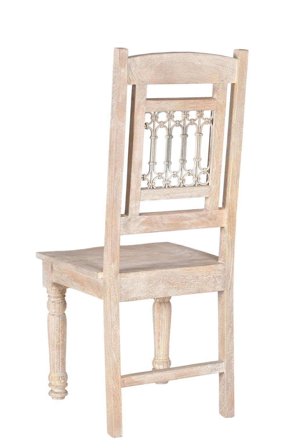 Set of Two White Wood Slat Back Dining Side Chairs - Loft&Timber