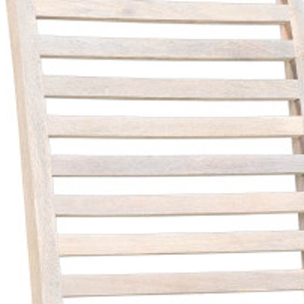 Set of Two White Wood Ladder Back Dining Side Chairs - Loft&Timber