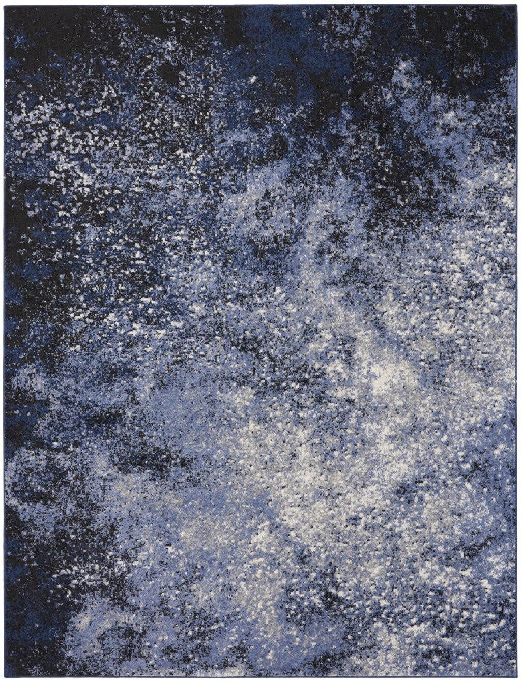 8' X 10' Light Blue Abstract Power Loom Distressed Area Rug - Loft&Timber