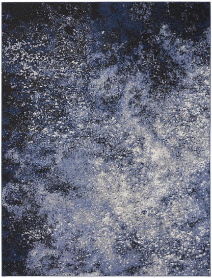 8' X 10' Light Blue Abstract Power Loom Distressed Area Rug - Loft&Timber