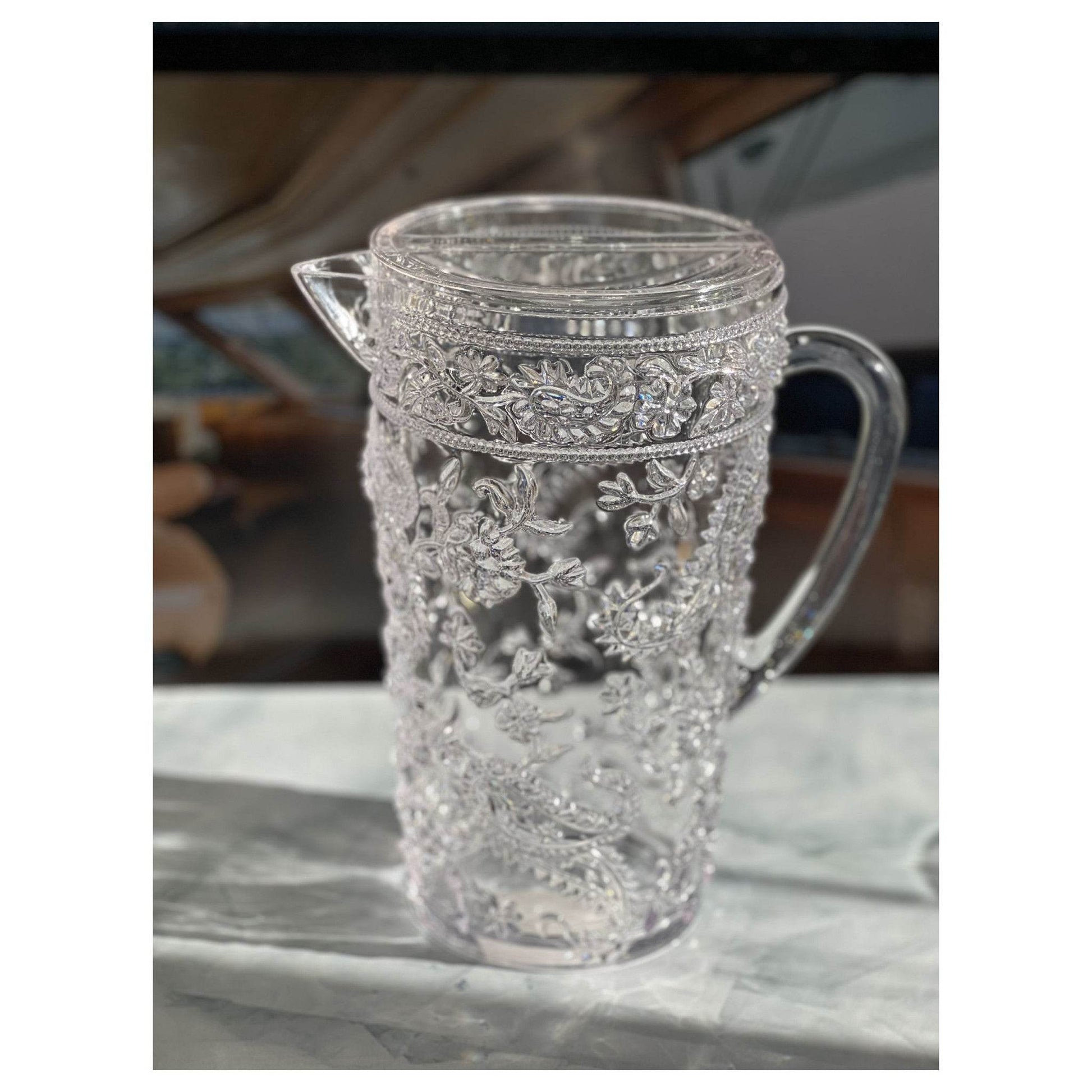 2.5 Quart Clear Paisley Acrylic Pitcher - Loft&Timber