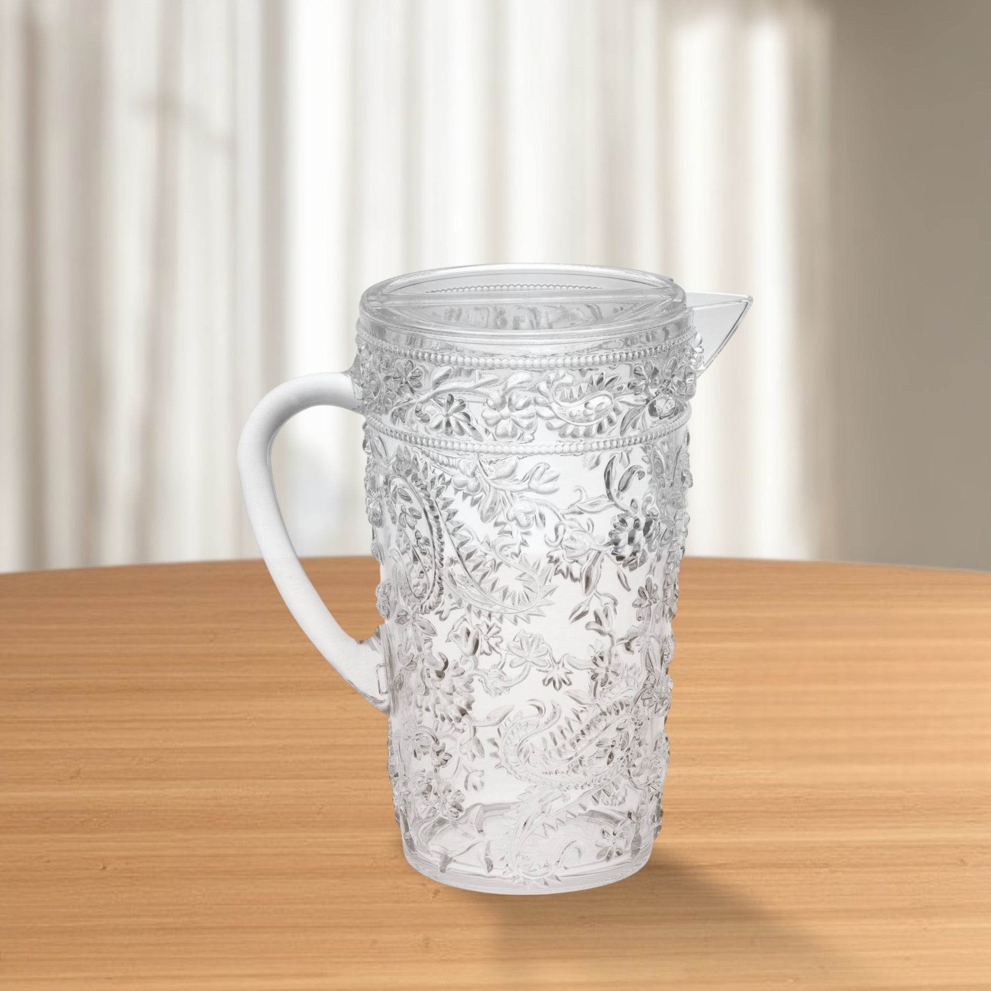 2.5 Quart Clear Paisley Acrylic Pitcher - Loft&Timber