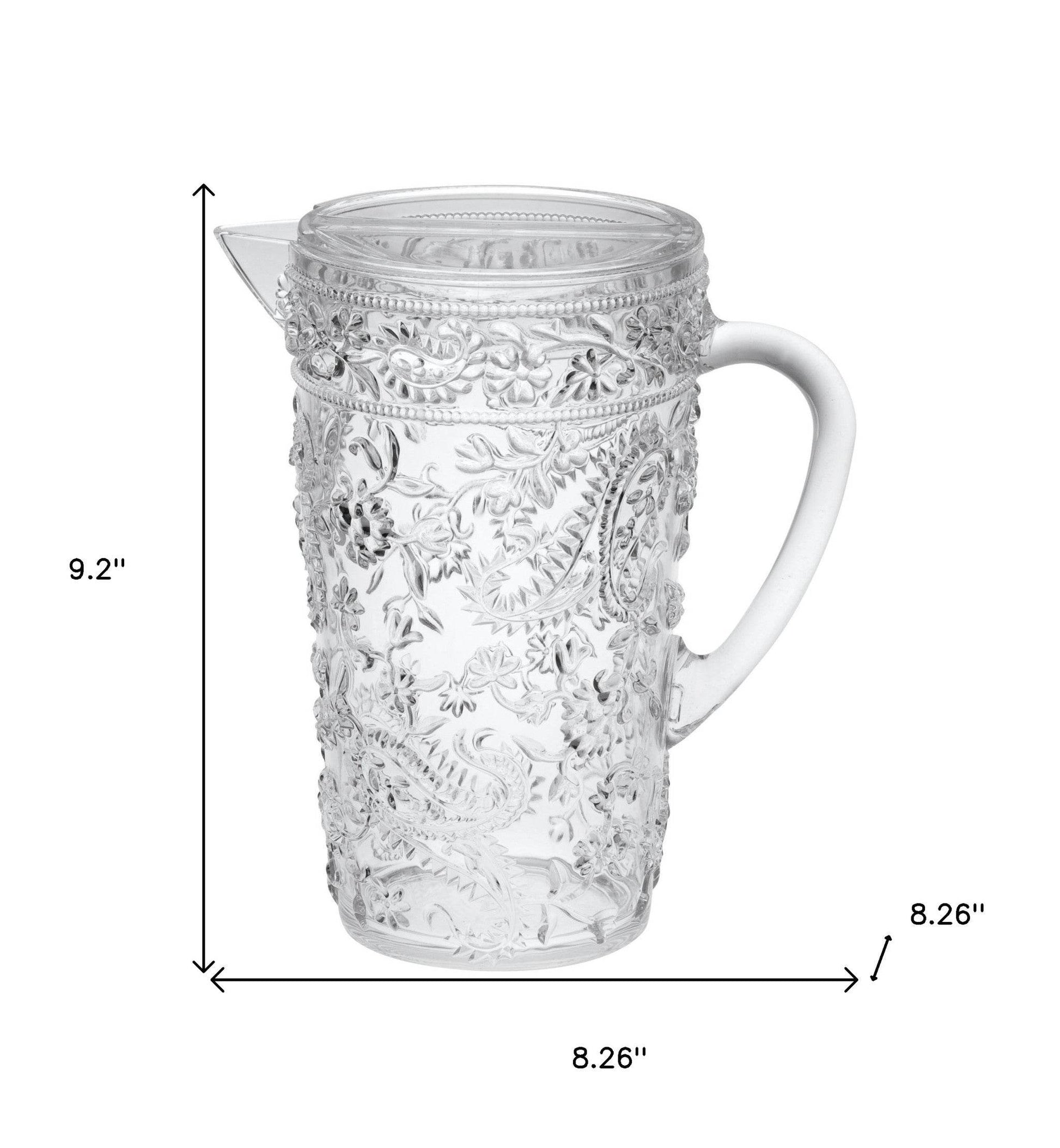 2.5 Quart Clear Paisley Acrylic Pitcher - Loft&Timber