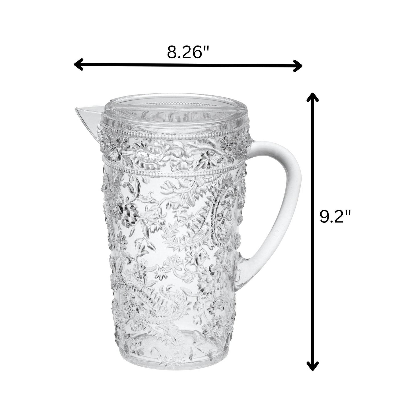 2.5 Quart Clear Paisley Acrylic Pitcher - Loft&Timber
