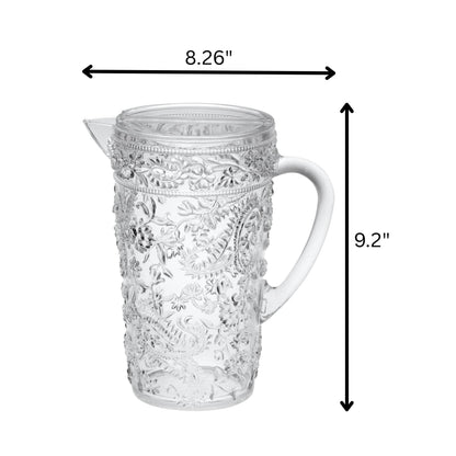 2.5 Quart Clear Paisley Acrylic Pitcher - Loft&Timber