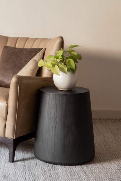 18" Ebony Solid Wood Round End Table - Loft&Timber