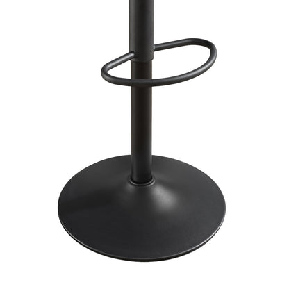 Set of Two 31" Black Faux Leather And Steel Swivel Low Back Adjustable Height Bar Chairs - Loft&Timber