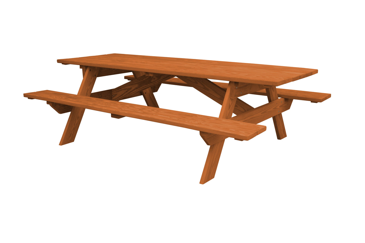 94" Brown Solid Wood Outdoor Picnic Table-1