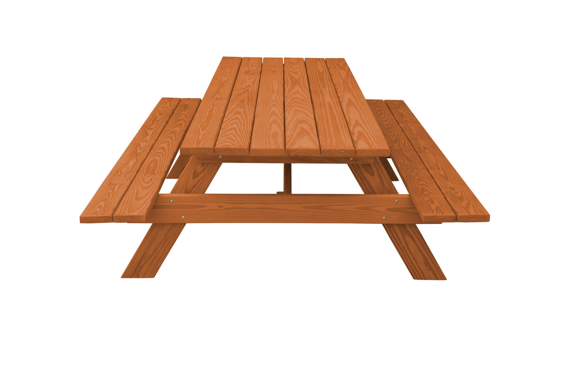 94" Brown Solid Wood Outdoor Picnic Table-2