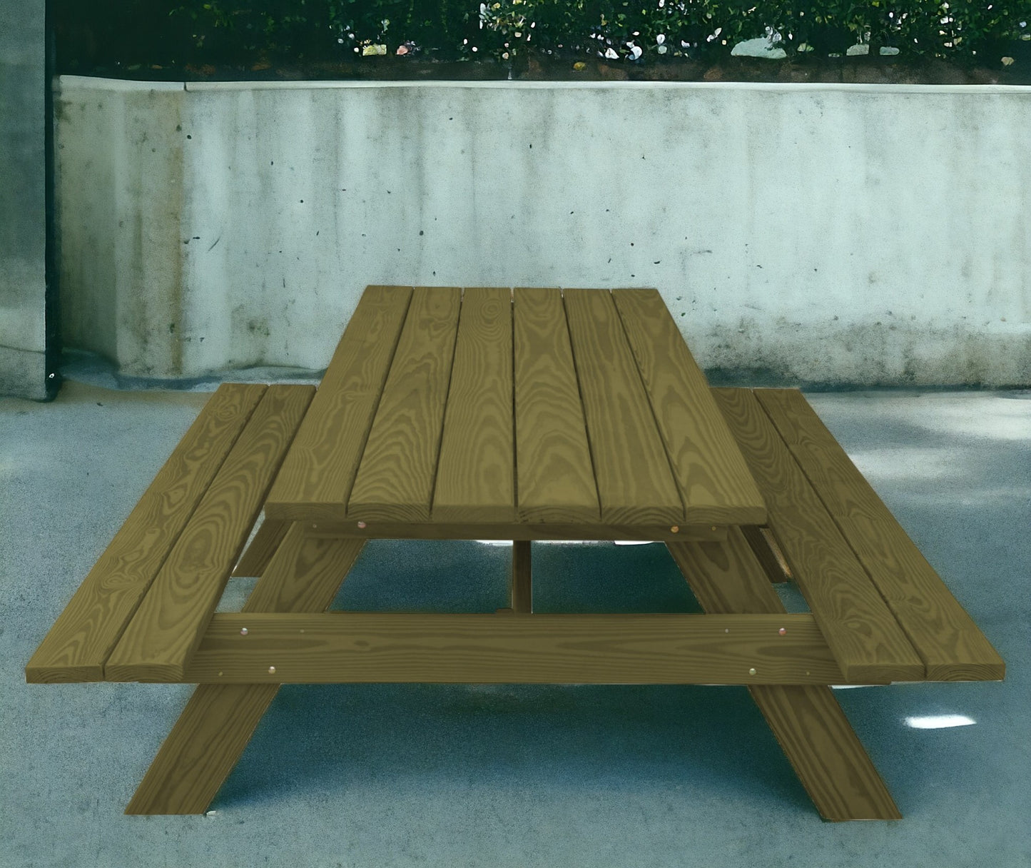 94" Green Solid Wood Outdoor Picnic Table-0