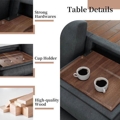 Dark Gray L-Shaped Sectional Couch with Storage - Loft&Timber