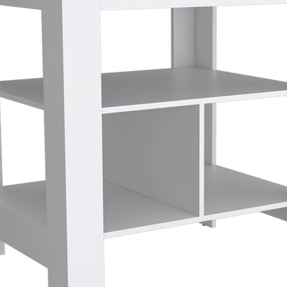 41" Natural and White Wood Kitchen Island Set With Storage - Loft&Timber