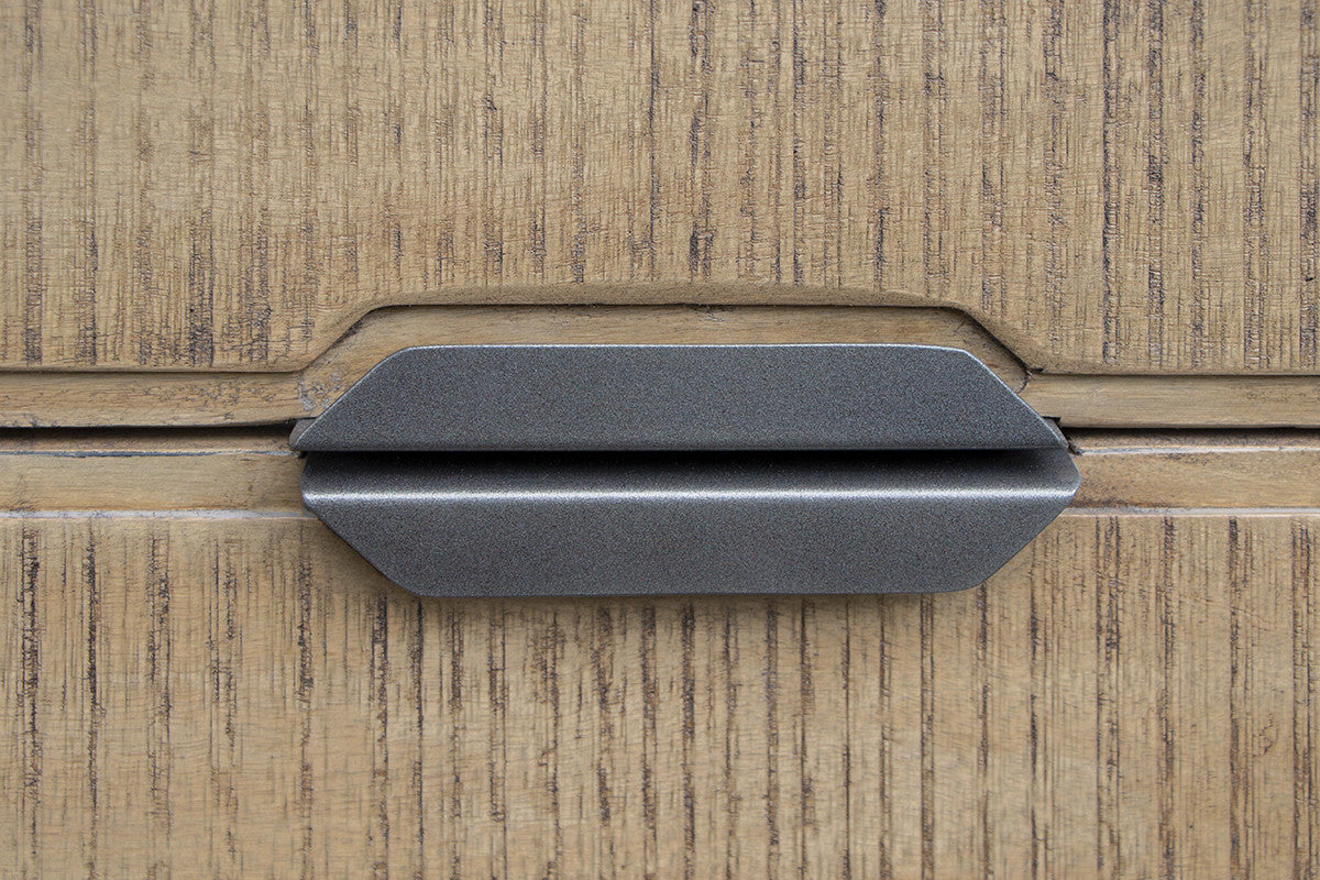 70" Light Gray Solid Wood Open shelving Distressed TV Stand-6