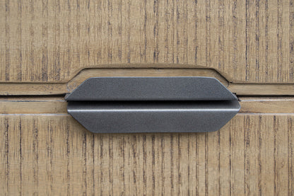 70" Light Gray Solid Wood Open shelving Distressed TV Stand-6