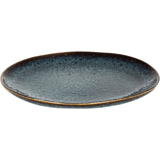 [ Set of 6 ] Plate Palmer Eccentric 8.7 inch Blue Stoneware - Loft&Timber