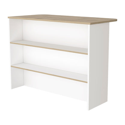 White and Natural 47" Kitchen Island With Storage - Loft&Timber