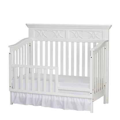 White Solid and Manufactured Wood Standard Four In One Convertible Crib - Loft&Timber