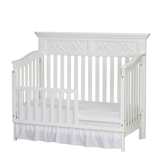 White Solid and Manufactured Wood Standard Four In One Convertible Crib - Loft&Timber