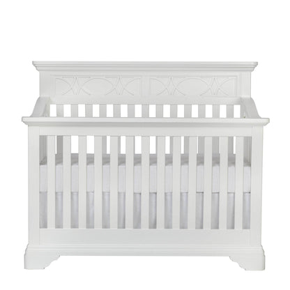 White Solid and Manufactured Wood Standard Four In One Convertible Crib - Loft&Timber