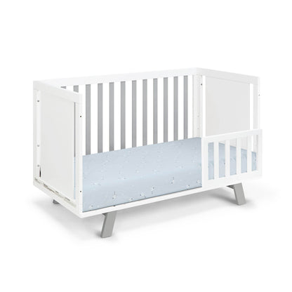 Gray and White Solid and Manufactured Wood Standard Three In One Convertible Crib - Loft&Timber