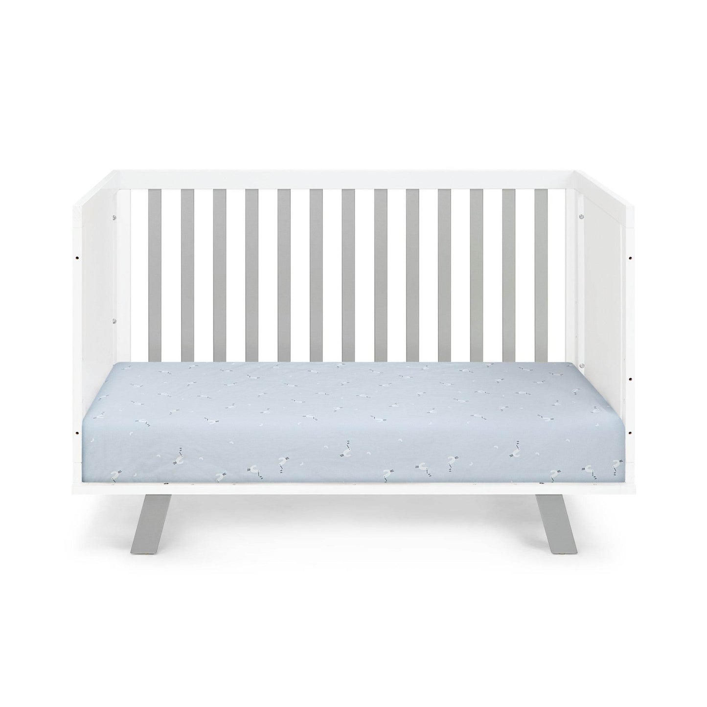 Gray and White Solid and Manufactured Wood Standard Three In One Convertible Crib - Loft&Timber