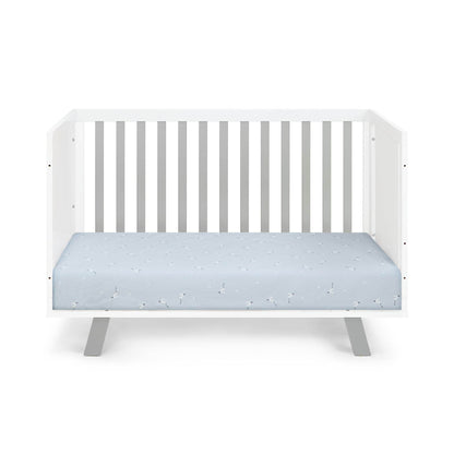 Gray and White Solid and Manufactured Wood Standard Three In One Convertible Crib - Loft&Timber