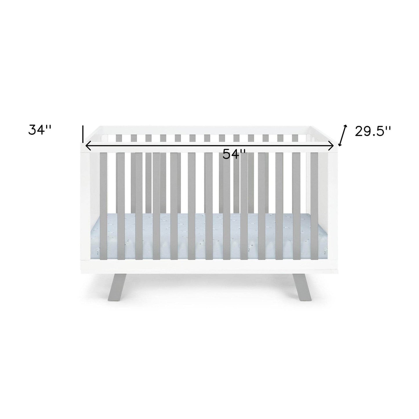 Gray and White Solid and Manufactured Wood Standard Three In One Convertible Crib - Loft&Timber