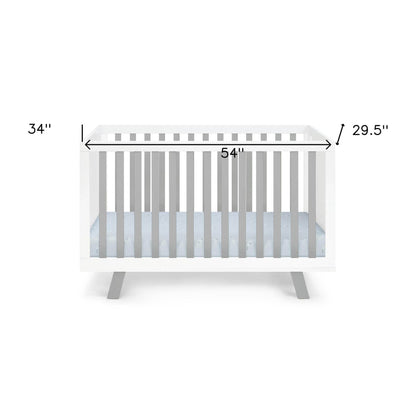Gray and White Solid and Manufactured Wood Standard Three In One Convertible Crib - Loft&Timber