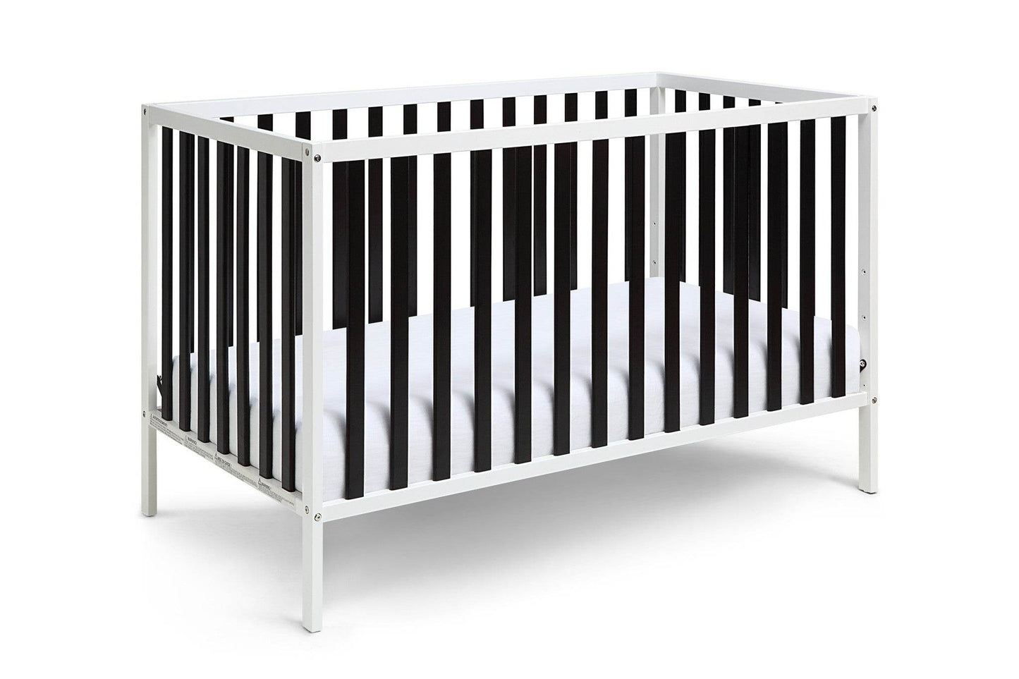 Black and White Solid and Manufactured Wood Standard Three In One Convertible Crib - Loft&Timber